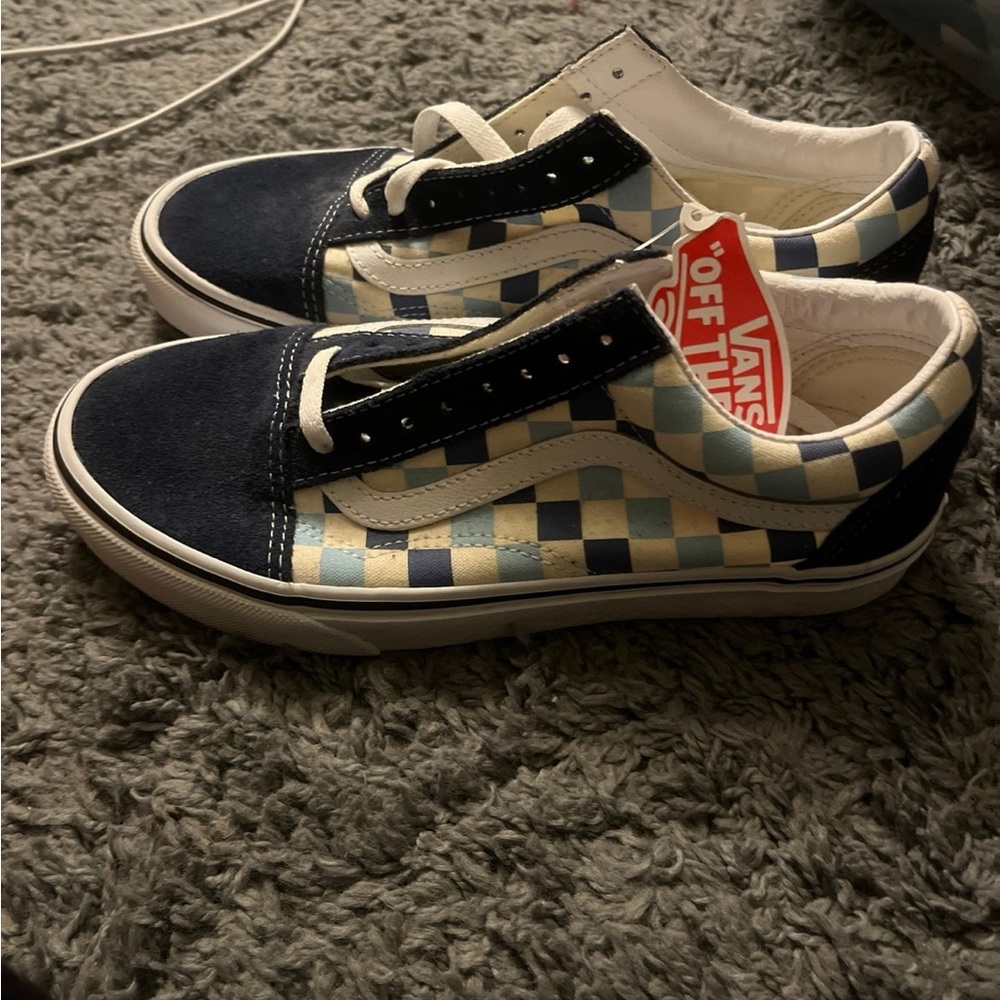Vans Blue Checkered Shoes